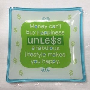 Hallmark Small Glass Novelty Plate/ Trinket Tray